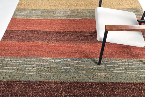 Natural Dye Contemporary Design Mondrian Collection - full length showing color variation