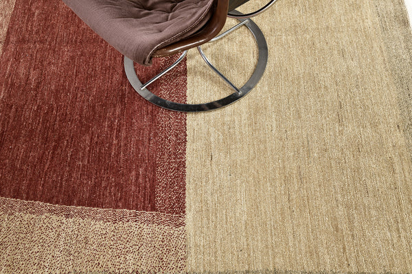 Natural Dye Contemporary Design Rug Mondrian Collection - overhead flat lay view [#2]