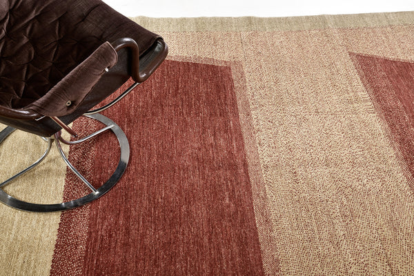Natural Dye Contemporary Design Rug Mondrian Collection - styled in room setting [#2]