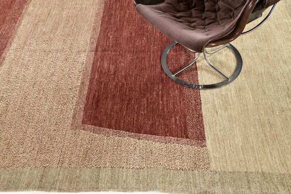 Natural Dye Contemporary Design Rug Mondrian Collection - close-up of weave texture and pile [#2]