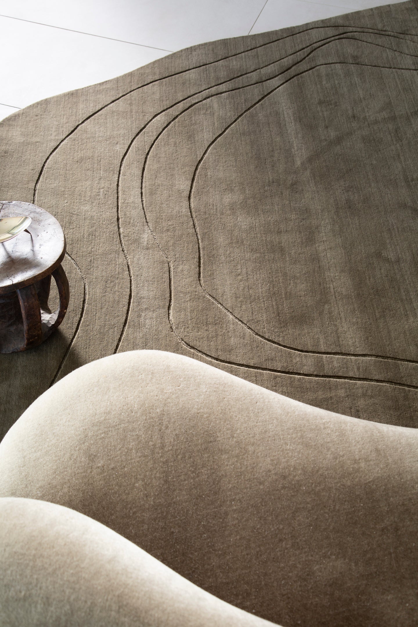 Aalto.02 by Jenni Lauri, Olive - close-up of weave texture and pile