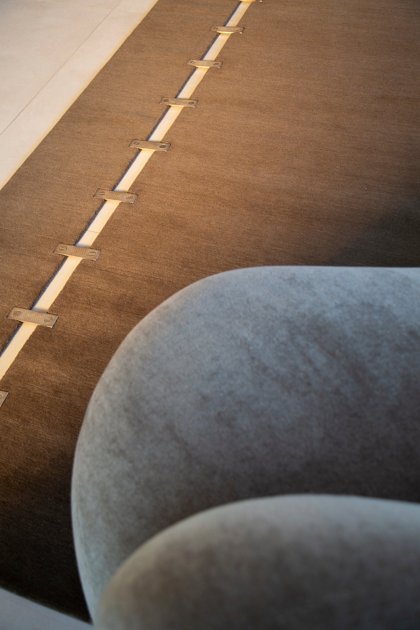 Aava.02 by Jenni Lauri, Olive - close-up of weave texture and pile