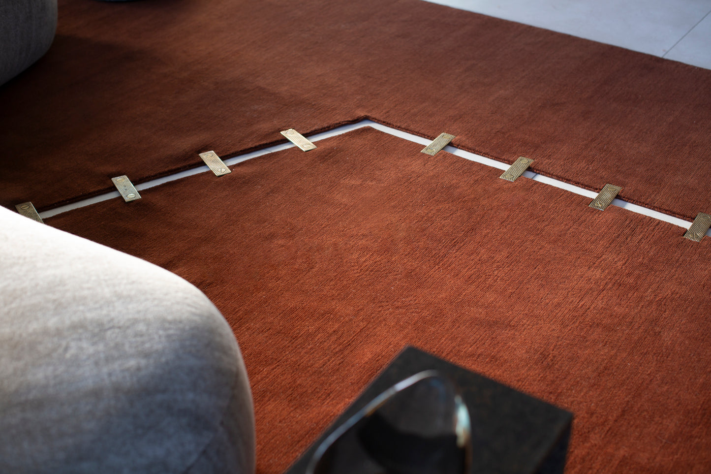 Aava.03 by Jenni Lauri, Dark Cognac - close-up of weave texture and pile