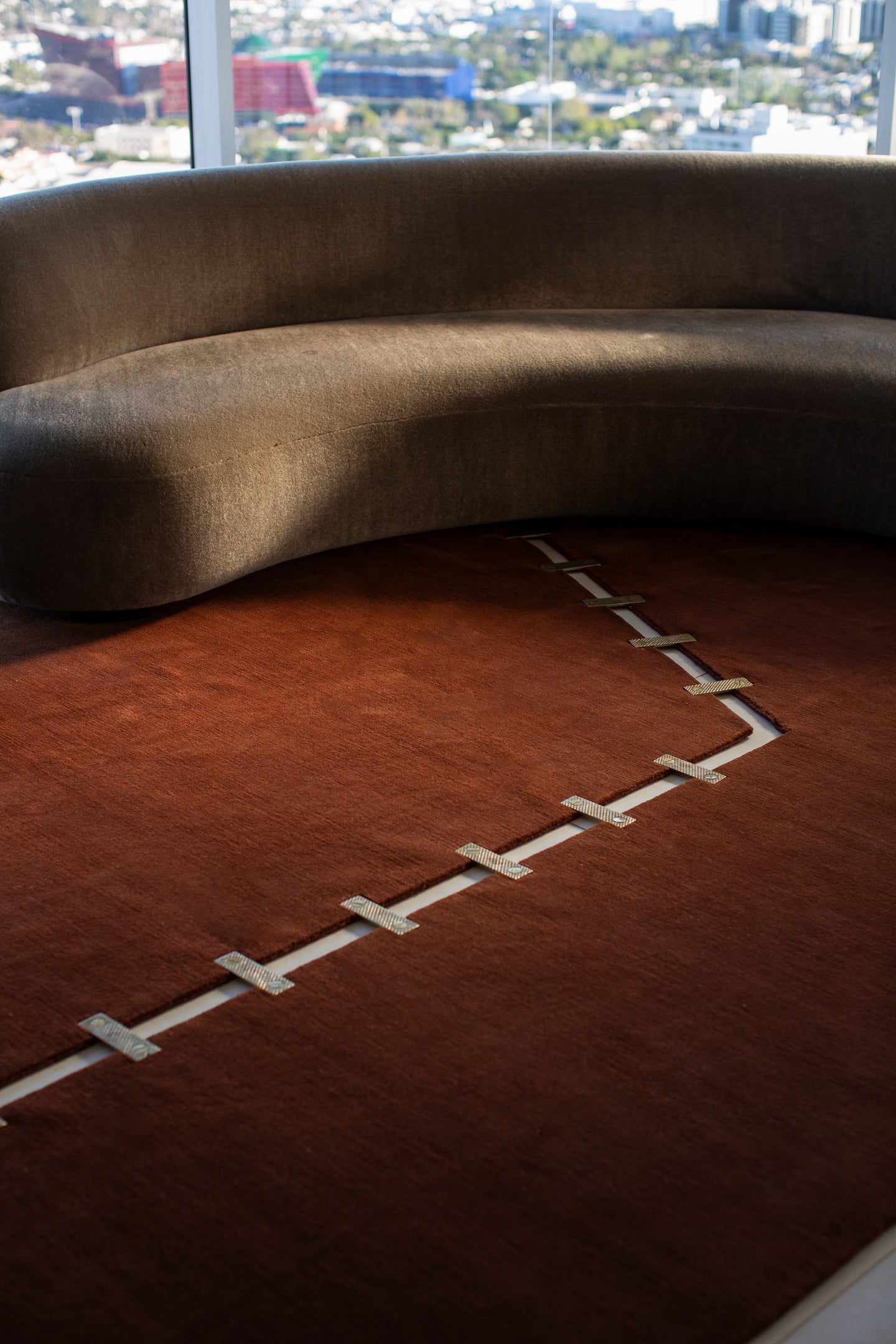 Aava.03 by Jenni Lauri, Dark Cognac - detailed border and fringe