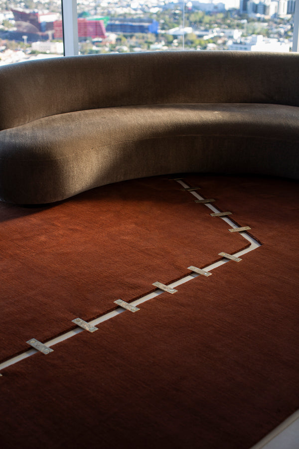 Aava.03 by Jenni Lauri, Dark Cognac - detailed border and fringe