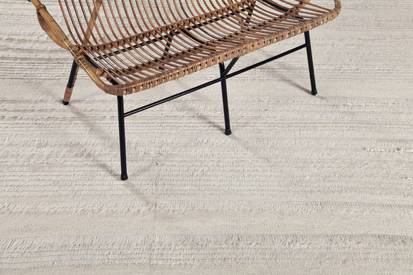 Kit Moresby II, Atlas Collection, Ivory - close-up of weave texture and pile [#1]