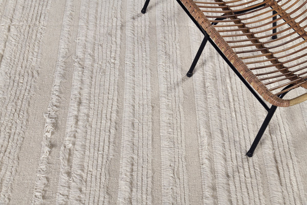 Kit Moresby II, Atlas Collection, Ivory - close-up of weave texture and pile [#4]
