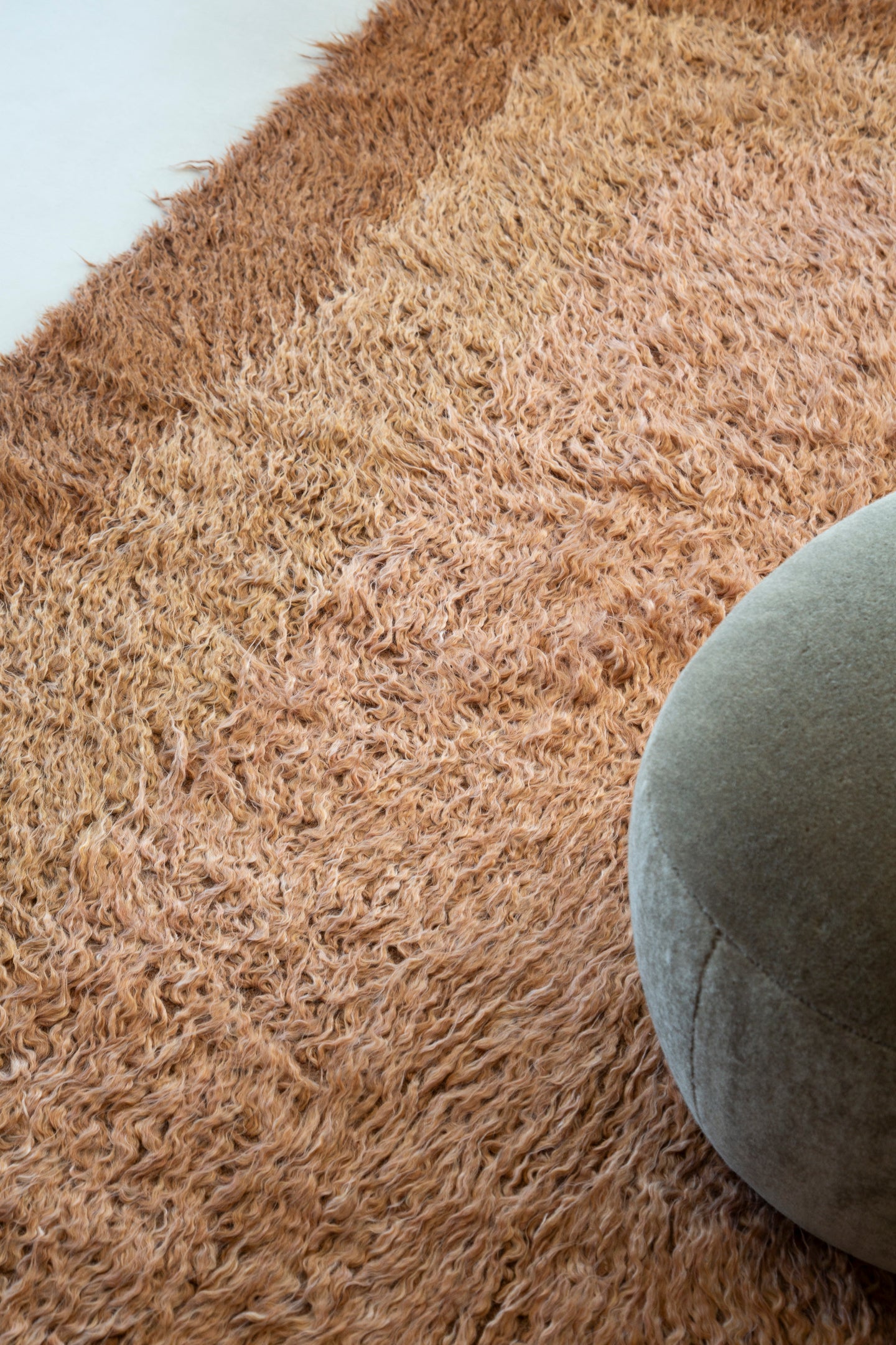 Huurre.01 by Jenni Lauri, Cognac - close-up of weave texture and pile [#1]
