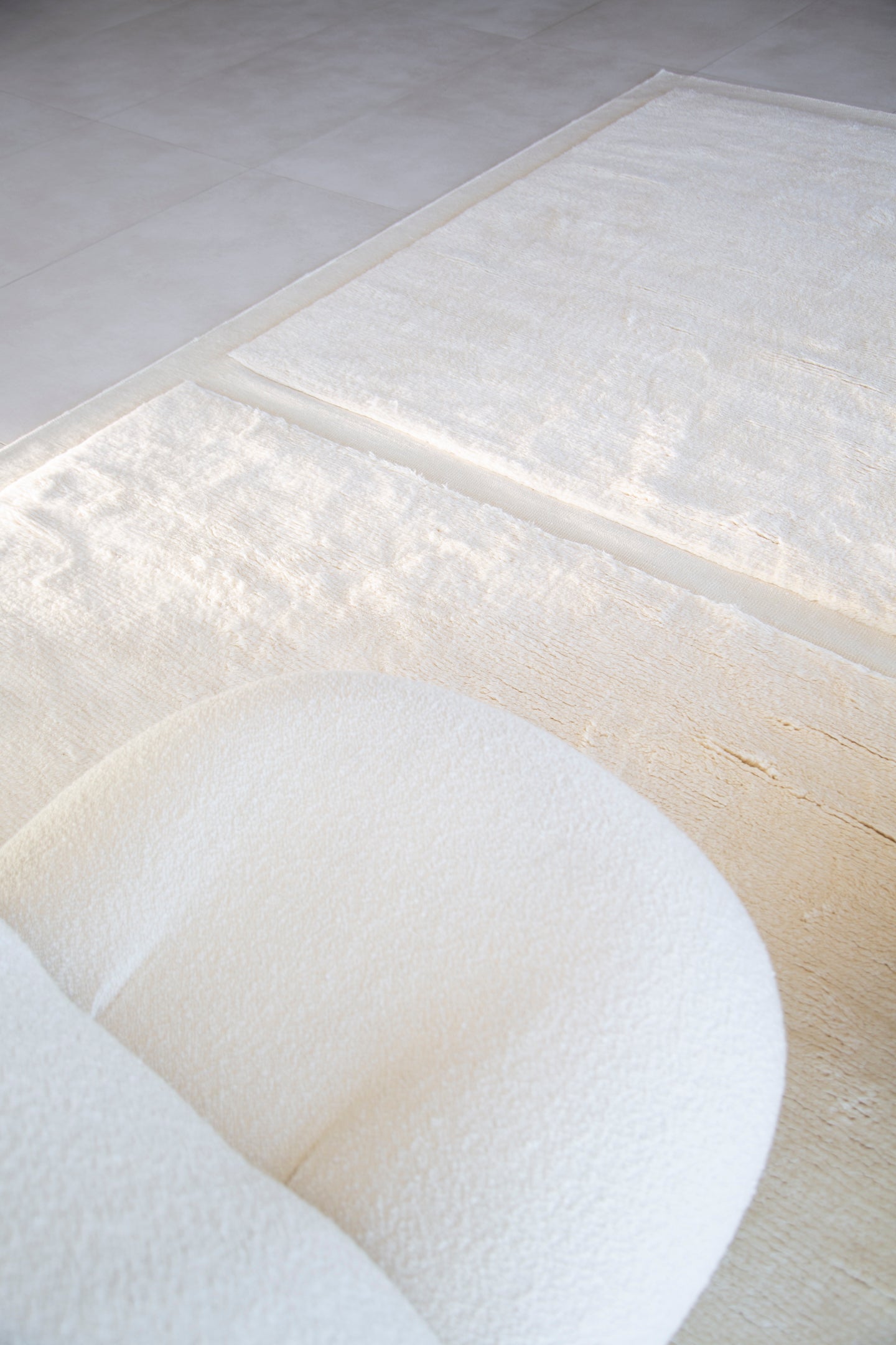 Lumi.01 by Jenni Lauri, White - close-up of weave texture and pile