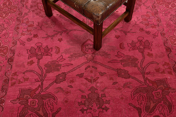 Overdyed Tabriz Design Rug - styled in room setting [#1]