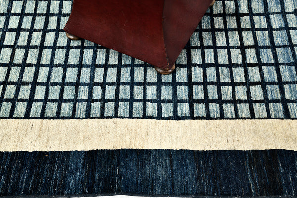 Modern Design Vegetable Dye Rug - overhead flat lay view