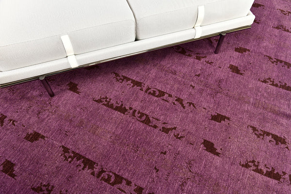 Overdyed Transitional Design Rug - close-up of weave texture and pile [#1]