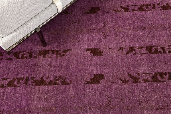 Overdyed Transitional Design Rug - detailed border and fringe [#1]
