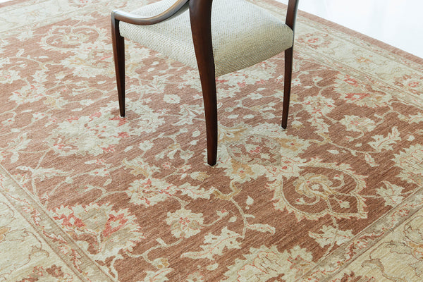Natural Dye Sultanabad Revival D15 Divine - artisan revival weave - detailed border and fringe