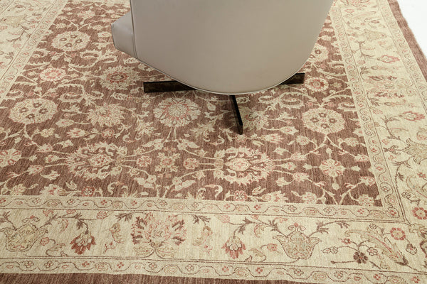 Natural Dye Sultanabad Revival Rug - artisan revival weave - close-up of weave texture and pile [#9]