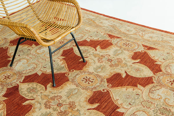 Natural Dye Polonaise Design - detailed border and fringe