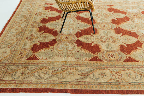 Natural Dye Polonaise Design - full length showing color variation