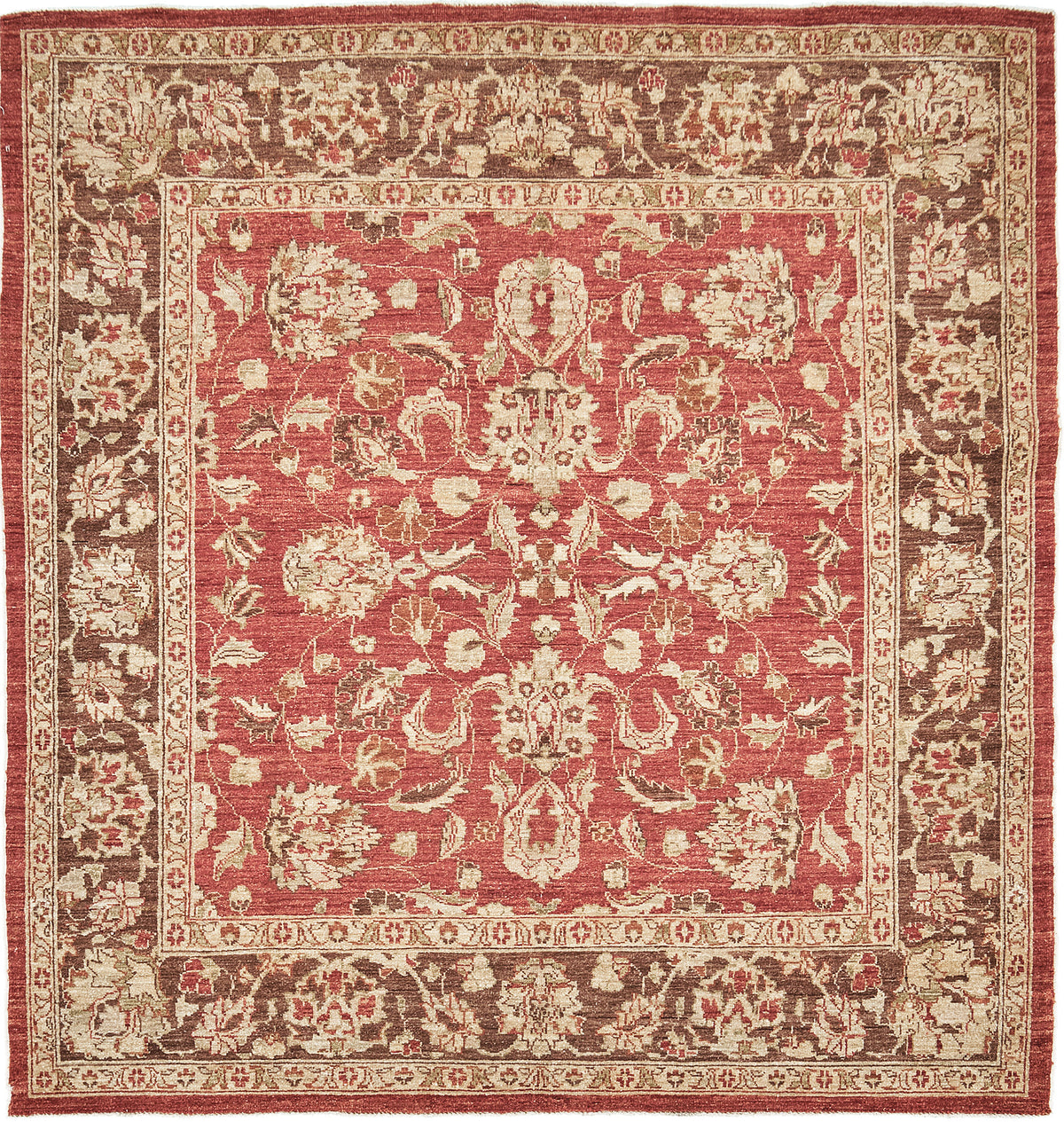 Natural Dye Sultanabad Revival Square Rug - artisan revival weave - one-of-a-kind handmade area rug [#7]