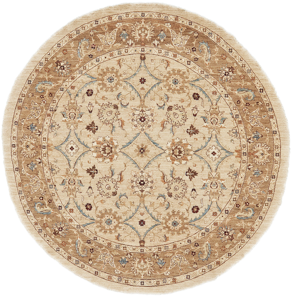 Natural Dye Sultanabad Revival Round Rug - artisan revival weave - one-of-a-kind handmade area rug [#6]