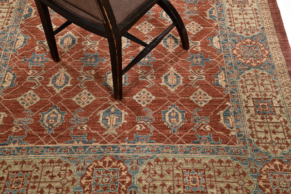 Natural Dye Mamluk Revival Bliss Collection - artisan revival weave - detailed border and fringe (2)