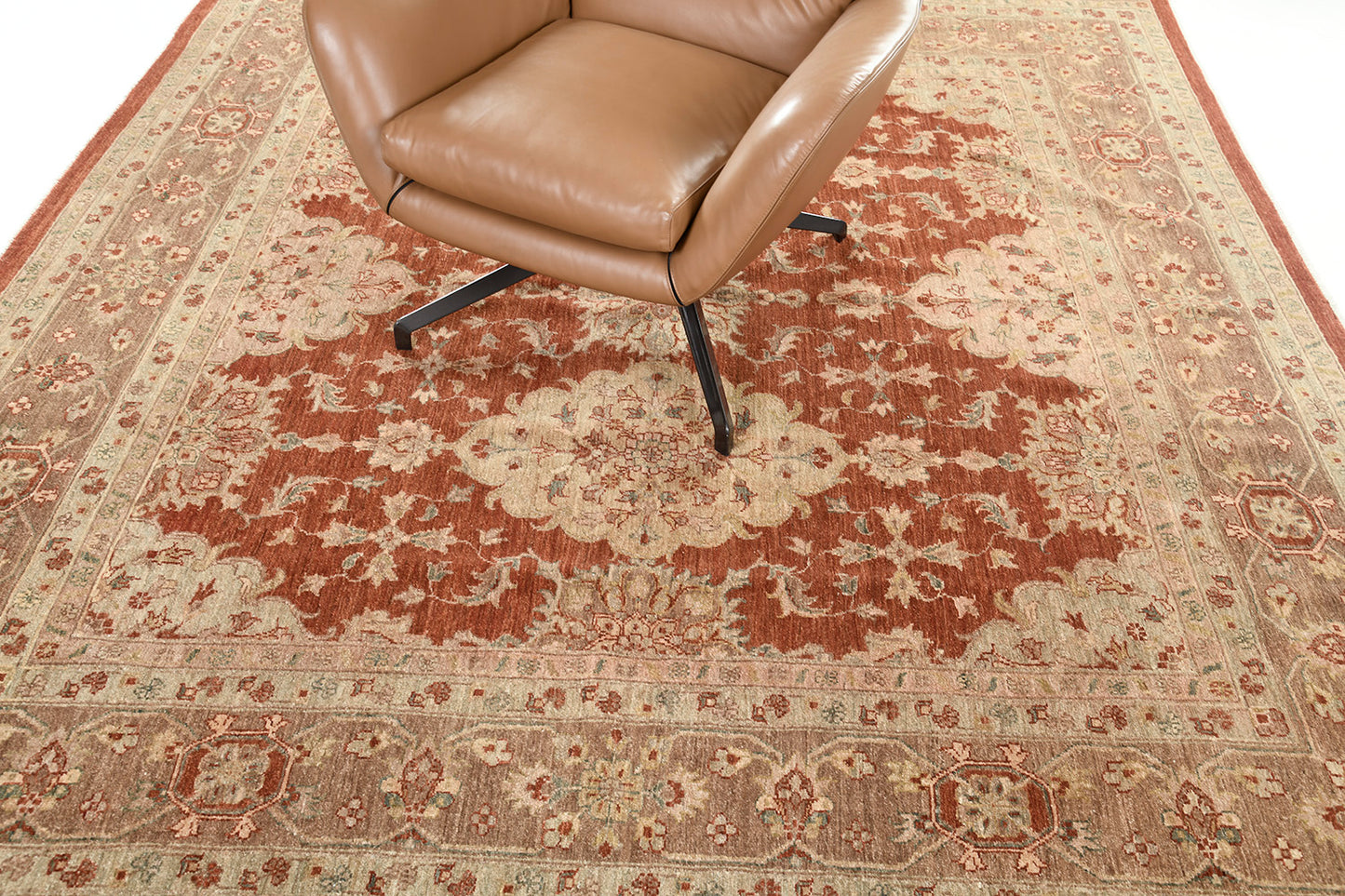 Natural Dye Allover Mahal Revival Square Rug