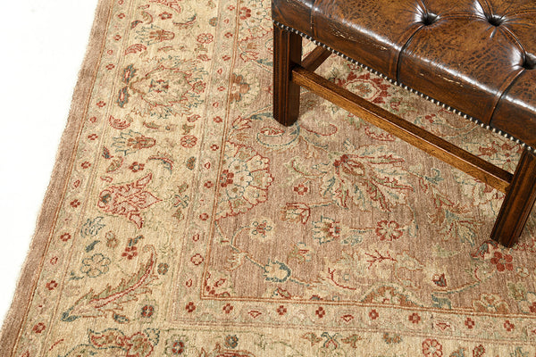 Natural Dye Sultanabad Revival Rug - artisan revival weave - detailed border and fringe [#10]