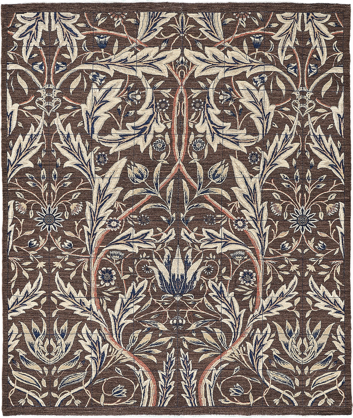 Natural Dye William Morris Design Rug - one-of-a-kind handmade area rug