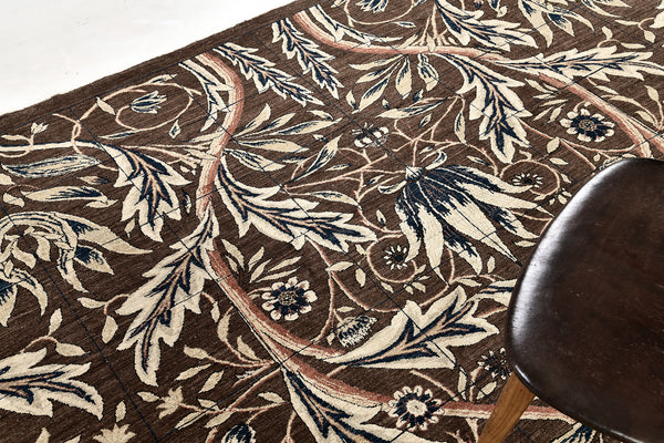 Natural Dye William Morris Design Rug - styled in room setting
