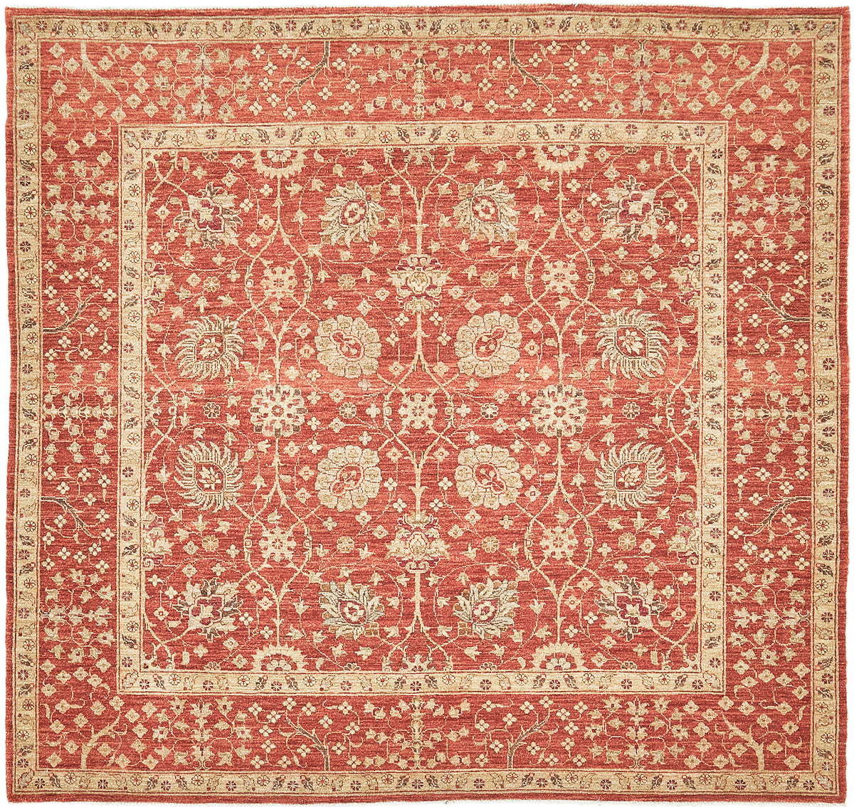 Natural Dye Sultanabad Revival Square Rug - artisan revival weave - one-of-a-kind handmade area rug [#6]