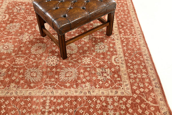Natural Dye Sultanabad Revival Square Rug - artisan revival weave - styled in room setting [#6]