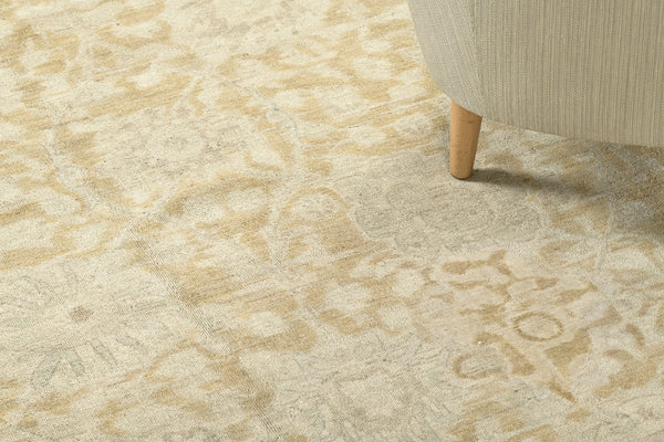 Vintage Style Tabriz Allover Design Rug - close-up of weave texture and pile [#3]