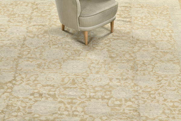 Vintage Style Tabriz Allover Design Rug - detailed border and fringe [#3]