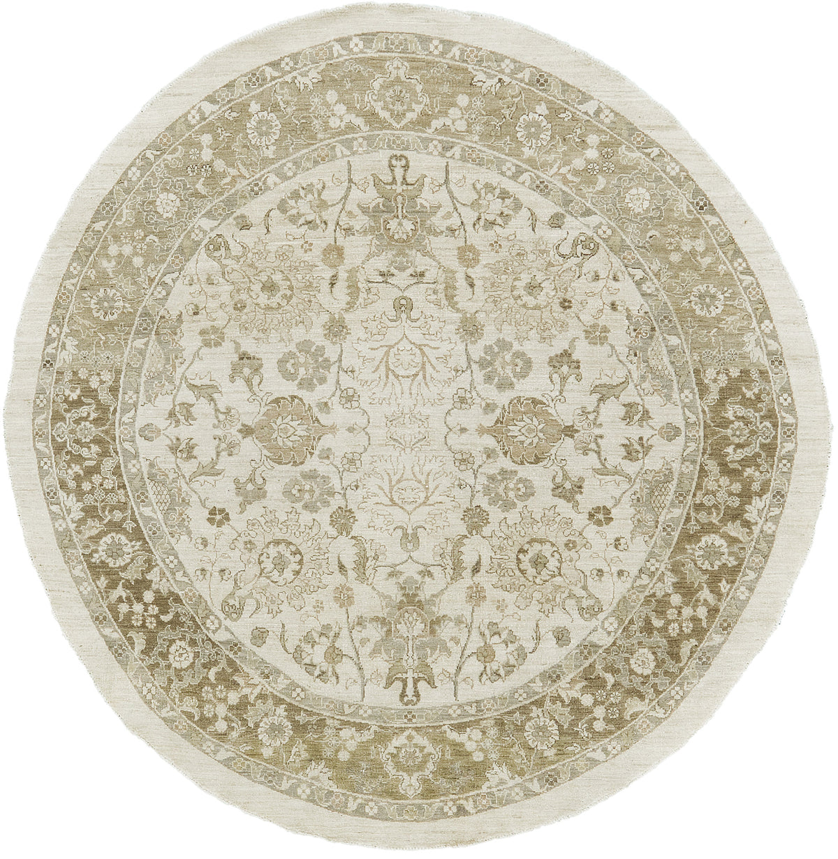 Vintage Style Sultanabad Revival Round Rug - artisan revival weave - one-of-a-kind handmade area rug [#11]