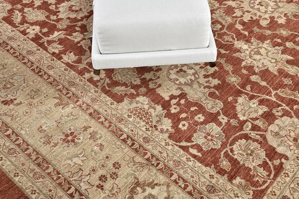 Natural Dye Sultanabad Revival Rug - artisan revival weave - detailed border and fringe [#5]