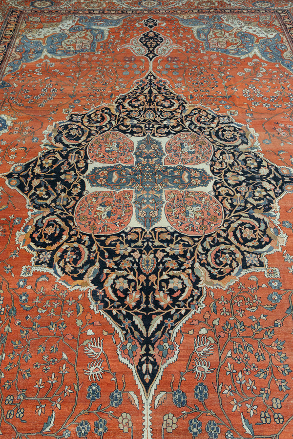 Sarouk Farahan - close-up of weave texture and pile