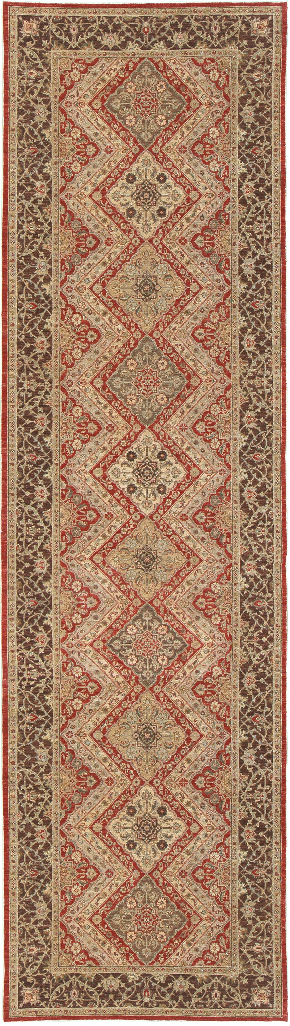 Natural Dye Farahan Design Runner Bliss Collection - narrow runner - one-of-a-kind handmade area rug