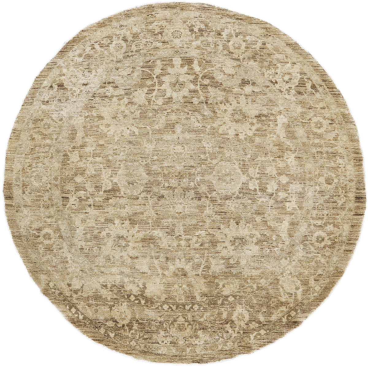 Vintage Style Sultanabad Revival Round Rug - artisan revival weave - one-of-a-kind handmade area rug [#8]