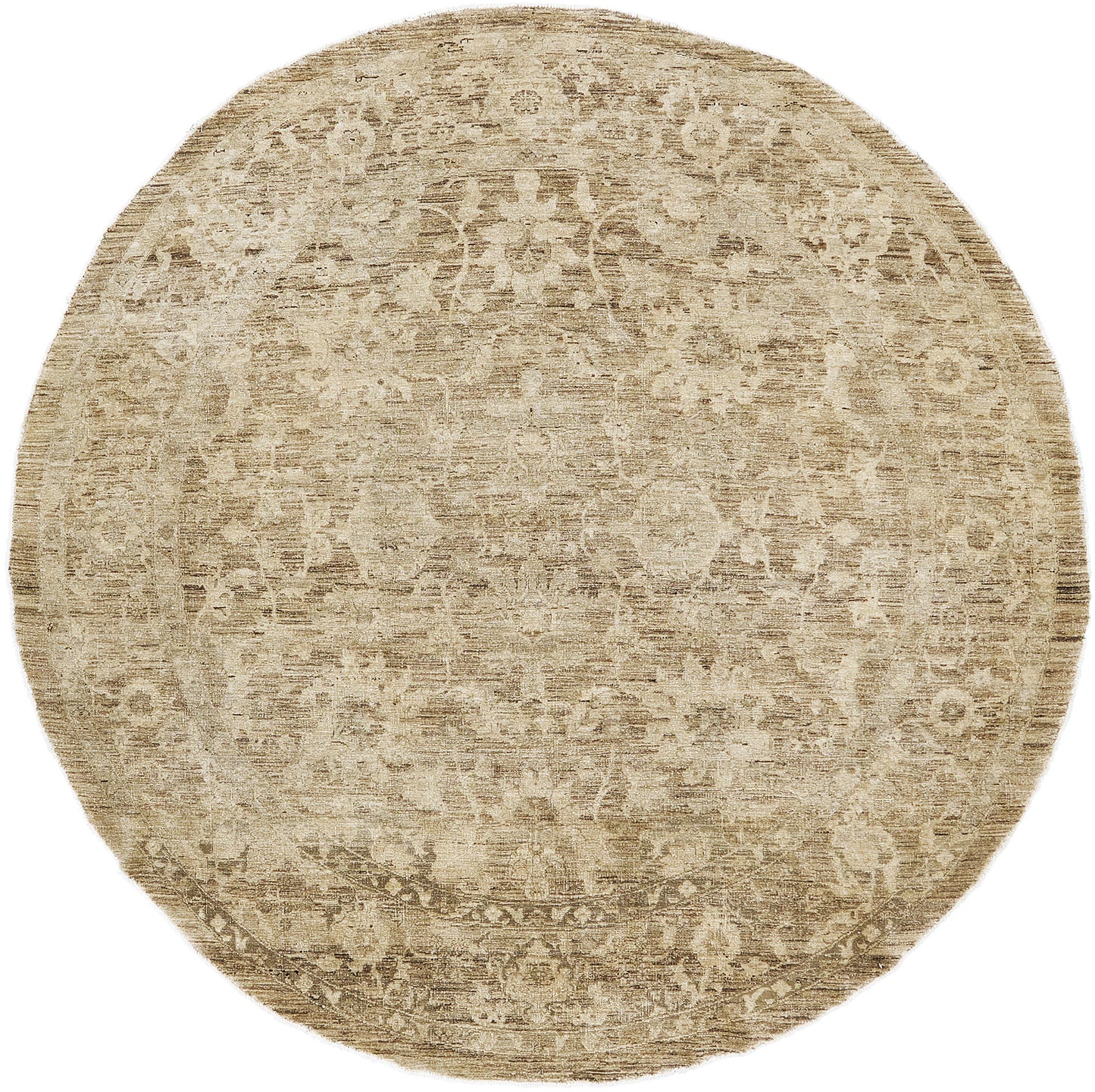 Vintage Style Sultanabad Revival Round Rug