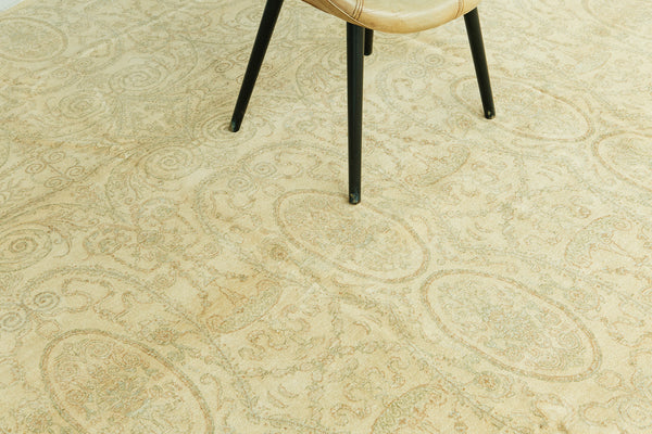 Natural Dye Transitional Rug Design Fable - styled in room setting (2)