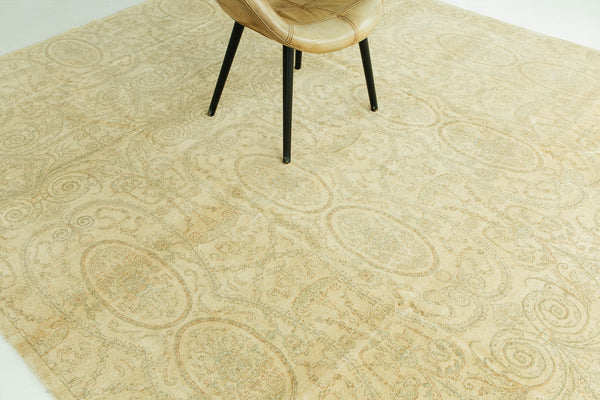 Natural Dye Transitional Rug Design Fable - full length showing color variation