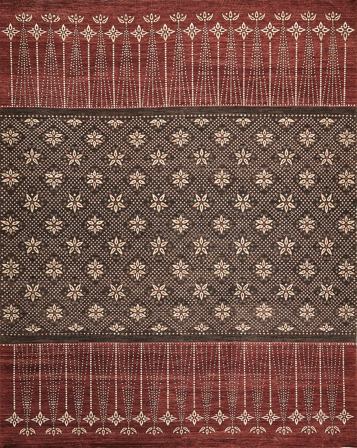 Natural Dye Shawl Design Bliss - one-of-a-kind handmade area rug