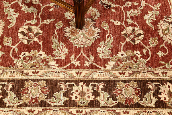 Natural Dye Sultanabad Revival Square Rug - artisan revival weave - overhead flat lay view [#4]