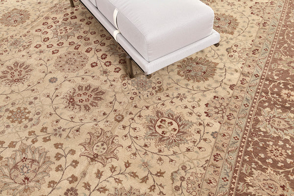 Tabriz Hadji Jalili Allover Design Rug Fable - overhead flat lay view (2)
