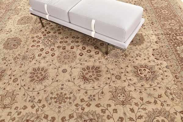 Tabriz Hadji Jalili Allover Design Rug Fable - detailed border and fringe (2)