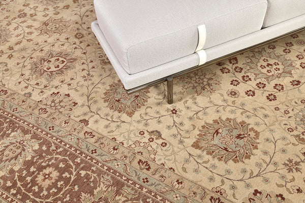 Tabriz Hadji Jalili Allover Design Rug Fable - close-up of weave texture and pile (2)