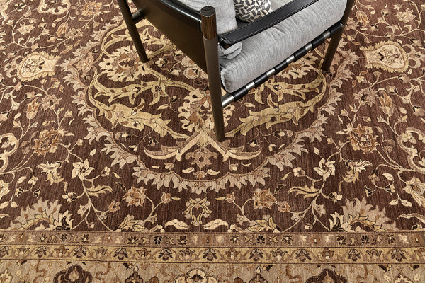 Natural Dye Tabriz Hadji Jallili Rug - close-up of weave texture and pile