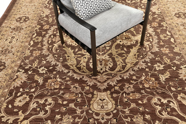 Natural Dye Tabriz Hadji Jallili Rug - styled in room setting