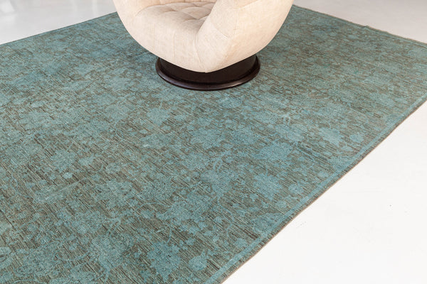Overdyed Transitional Design Rug - close-up of weave texture and pile [#2]