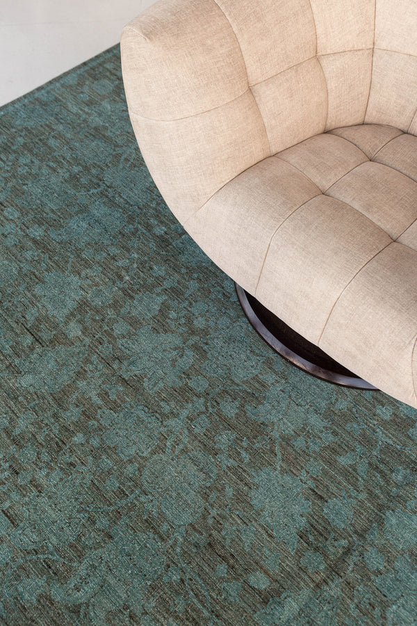 Overdyed Transitional Design Rug - styled in room setting [#2]