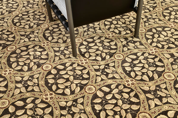 Natural Dye Transitional Design Rug - overhead flat lay view [#4]